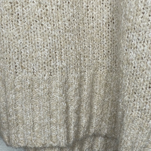 American Eagle Fair Isle Cream Blue Turtleneck Knit Sweater Cozy Winter Size Lg - Picture 7 of 13